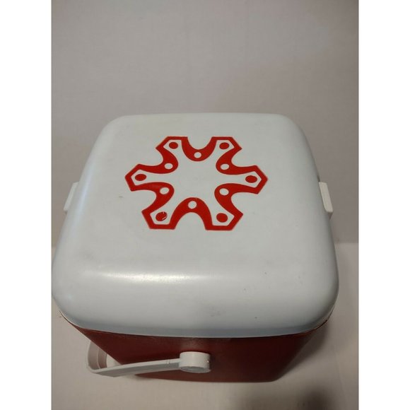 Vintage Igloo Snowflake Water Cooler Jug Ice Chest Square 1 Gallon Spout Red - Picture 5 of 9